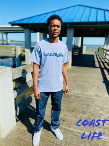 Unisex Gray Coast Life Wave Shirt