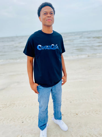 Unisex Black Coast Life Wave Shirt